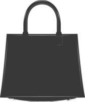 Silhouette Frauen Handtasche schwarz Farbe nur voll vektor