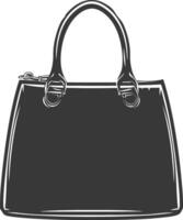 Silhouette Frauen Handtasche schwarz Farbe nur voll vektor