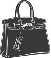 Silhouette Frauen Handtasche schwarz Farbe nur voll vektor