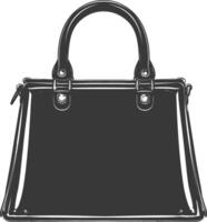 Silhouette Frauen Handtasche schwarz Farbe nur voll vektor