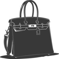 Silhouette Frauen Handtasche schwarz Farbe nur voll vektor