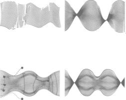 winken Klang Vibration und pulsierend Linien schwarz Farbe nur vektor