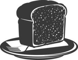 Silhouette Brot Teller schwarz Farbe nur vektor