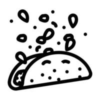 taco snabb mat linje ikon illustration vektor