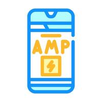 Ampere beschleunigt Handy, Mobiltelefon Seiten SEO Farbe Symbol Illustration vektor