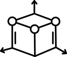 3D-modelleringslinjeikon vektor
