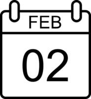 februari linje ikon vektor