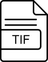 tif fil formatera linje ikon vektor