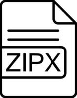 zipx Datei Format Linie Symbol vektor