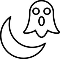 Symbol für die Halloween-Mondlinie vektor