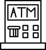 Geldautomat Liniensymbol vektor