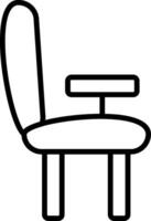 skrivbordsstol linje ikon vektor