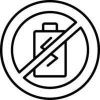 Nein Batterie Linie Symbol vektor