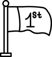 flagga linje ikon vektor
