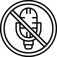 Nein Mikrofon Linie Symbol vektor