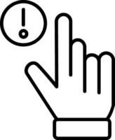 Hand warnen Linie Symbol vektor
