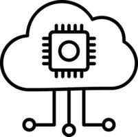 Cloud-Computing-Liniensymbol vektor