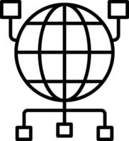 global Organisation Linie Symbol vektor