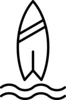 Surfen Linie Symbol vektor