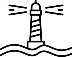 Leuchtturm-Liniensymbol vektor