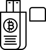 Bitcoin Fahrt Linie Symbol vektor