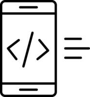 app utveckling linje ikon vektor