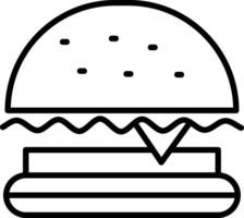 Burger-Fast-Food-Liniensymbol vektor