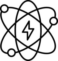 atom- energi linje ikon vektor