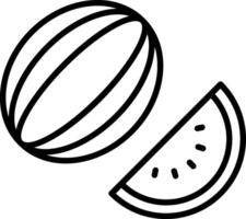 Wassermelonen-Liniensymbol vektor