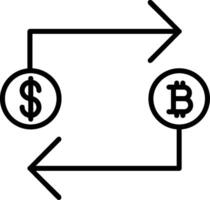 Bitcoin Austausch Linie Symbol vektor