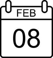 Februar Linie Symbol vektor