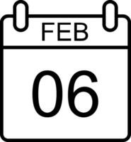 Februar Linie Symbol vektor
