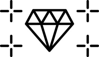 diamant linje ikon vektor