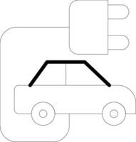 Symbol für Elektroauto-Linie vektor