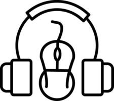 Symbol für die Headset-Linie vektor