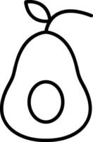 avokado linje ikon vektor