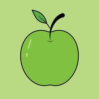 Grün Apfel isoliert Illustration. Grün Hintergrund vektor
