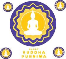 Lycklig buddha purnima buddhism vektor