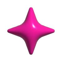 3d rosa stjärna illustration. vektor
