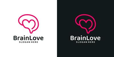 Gehirn Logo Design Vorlage mit Herz Liebe Logo Design Grafik . Symbol, Symbol, kreativ. vektor