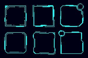 uppsättning trogen ram hud teknologi cyberpunk design element. vektor