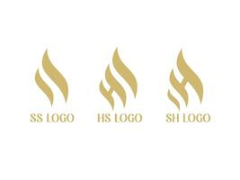 elegant Logo, ss Logo, hs Logo, Sch, Logo, Gold Farbe vektor