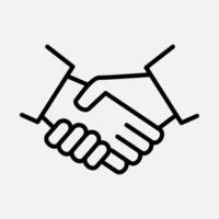 Partnerschaft Shake Hand Linie Symbol vektor