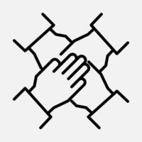 Symbol für Teamarbeitslinie vektor