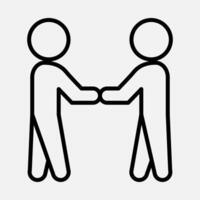 Partnerschaft Shake Hand Linie Symbol vektor