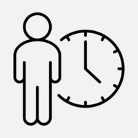 Produktivität Zeit Arbeiter Linie Symbol vektor