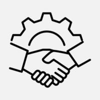 Partnerschaft Shake Hand Linie Symbol vektor