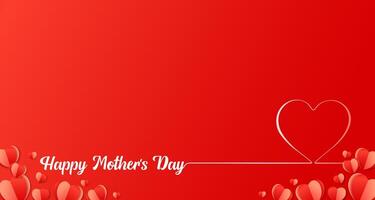 Lycklig mors dag söt vykort, modern design med 3d papper hjärtan vektor