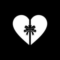 hjärta form, kärlek ikon symbol med band silhuett, enkel och platt stil, kan använda sig av för logotyp gram, konst illustration, dekoration, utsmyckad, appar, piktogram, hjärtans dag, eller grafisk design element vektor