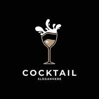 cocktail dryck logotyp design begrepp aning vektor